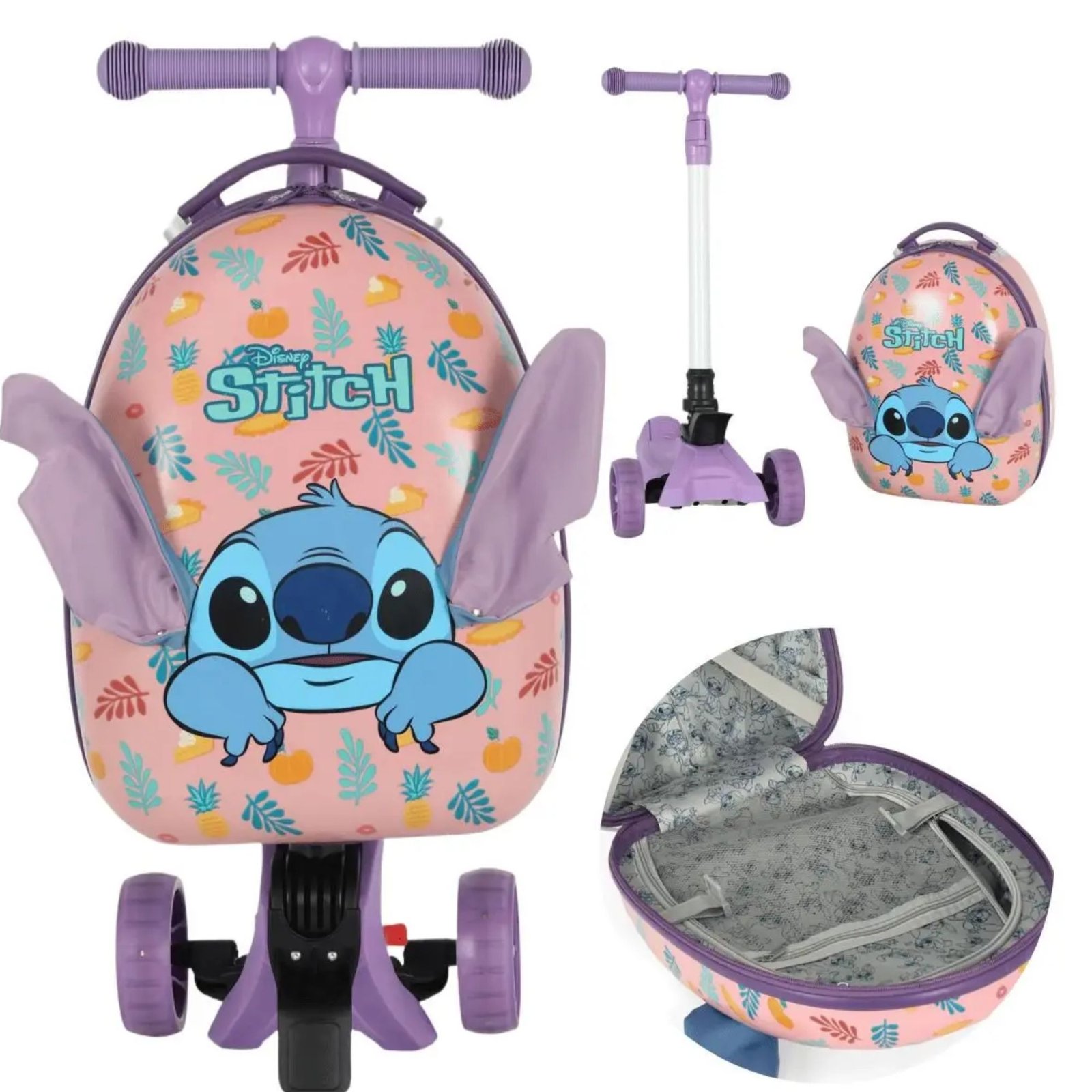 MALA COM PATINETE STITCH LILÁS - Imagem 8