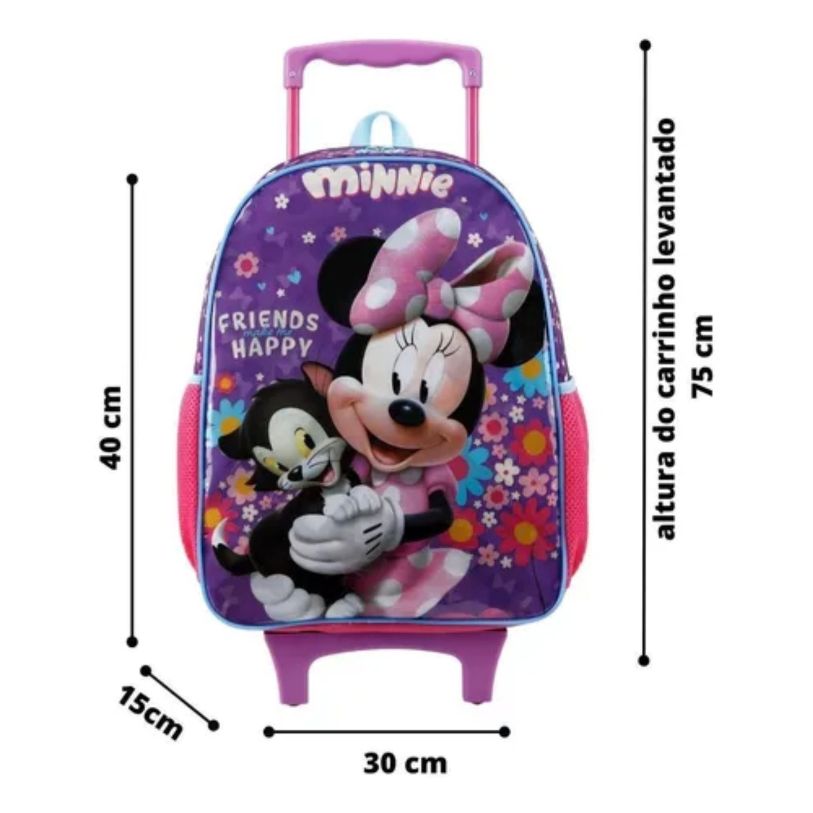 MOCHILETE ROXA M MINNIE GATO PRETO - Imagem 4