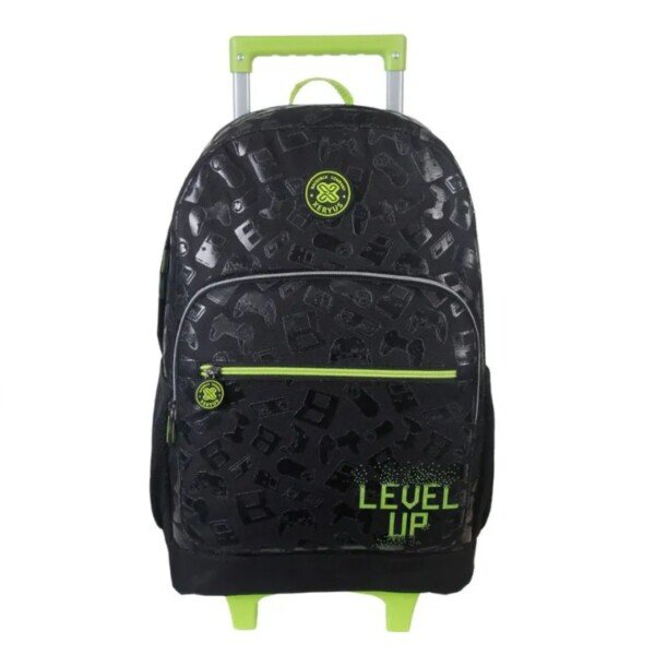 MOCHILETE GAME PRETA DETALHE VERDE