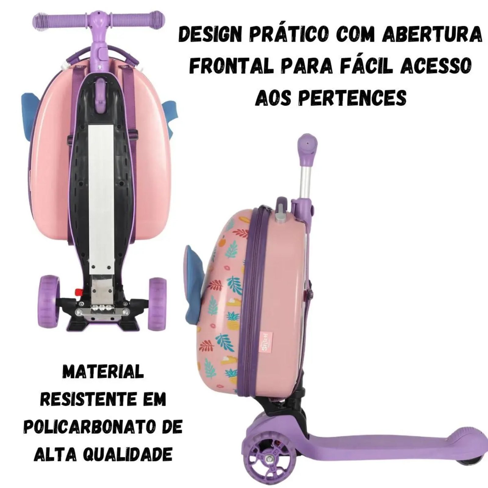 MALA COM PATINETE STITCH LILÁS - Imagem 6