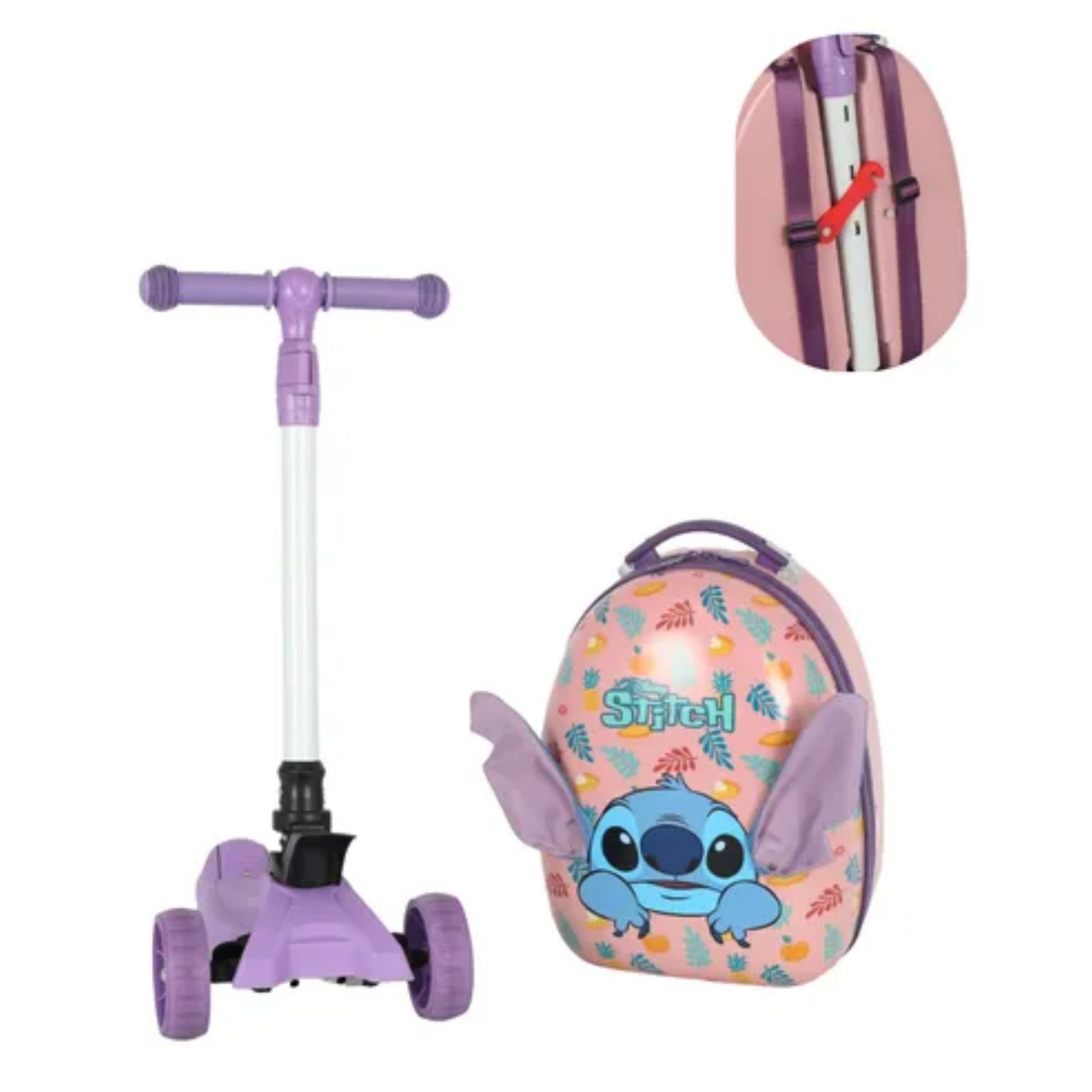 MALA COM PATINETE STITCH LILÁS - Imagem 3