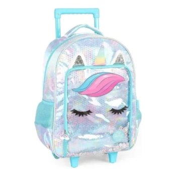 MOCHILETE UNICÓRNIO PAETÊ AZUL