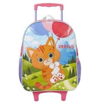 MOCHILETE 16 GATINHO BALÕES COLORIDOS