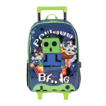 MOCHILETE  MINECRAFT ÍCONES VERDES