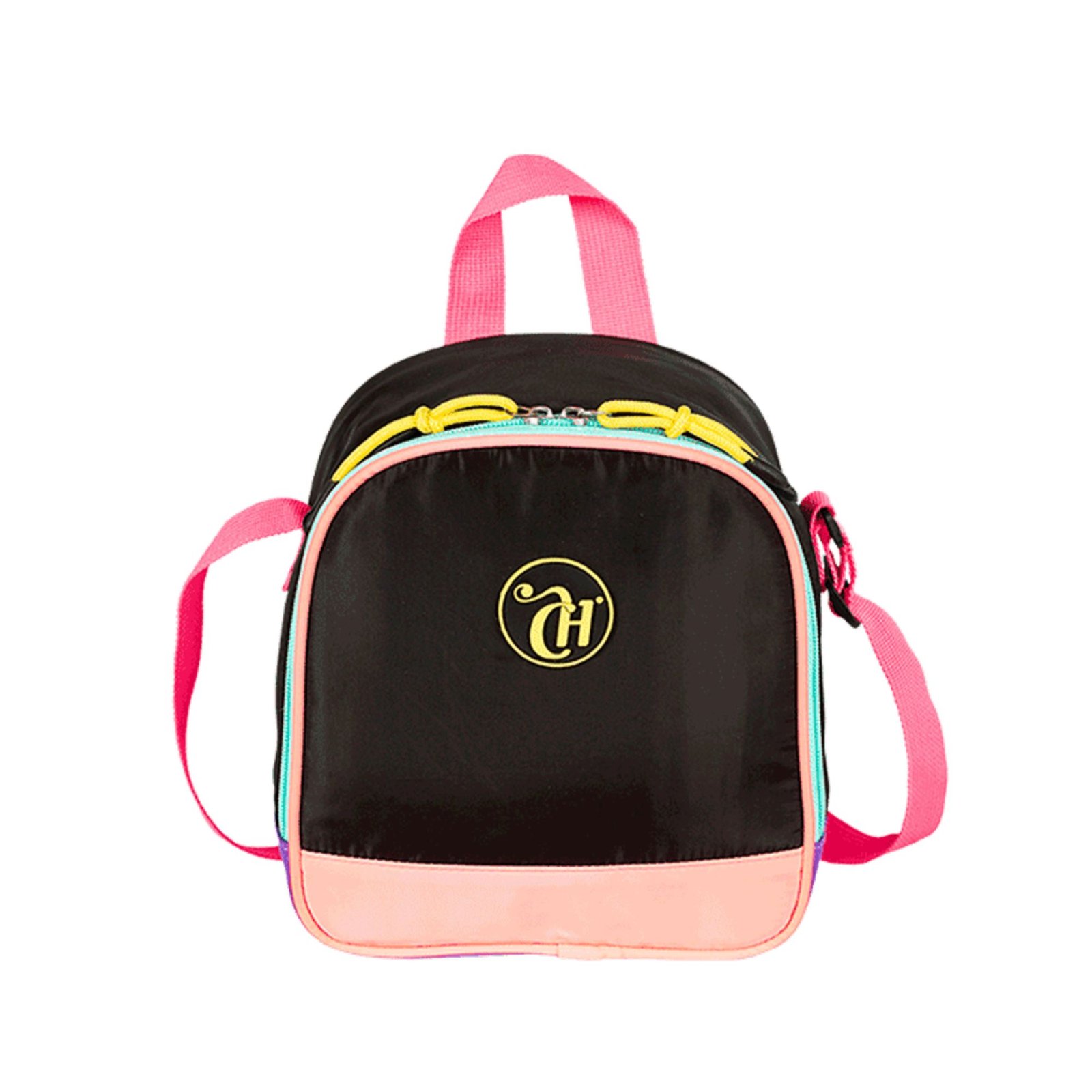 LANCHEIRA CAPRICHO CONTRASTE PRETA/ROSA