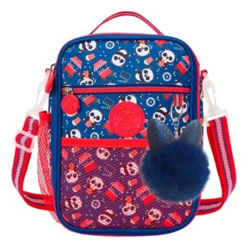 LANCHEIRA COLLEGE PANDA PIPOCA AZUL