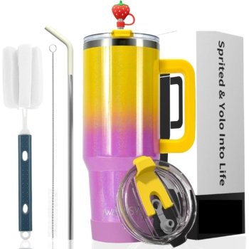 COPO ARCO IRIS 900ML-AMARELO COM ROSA