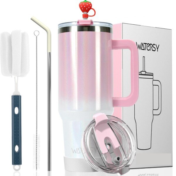 COPO ARCO IRIS 900ML-ROSA COM BRANCO