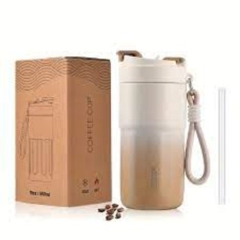 COPO DE CAFÉ 550ML-BRANCO COM MARROM