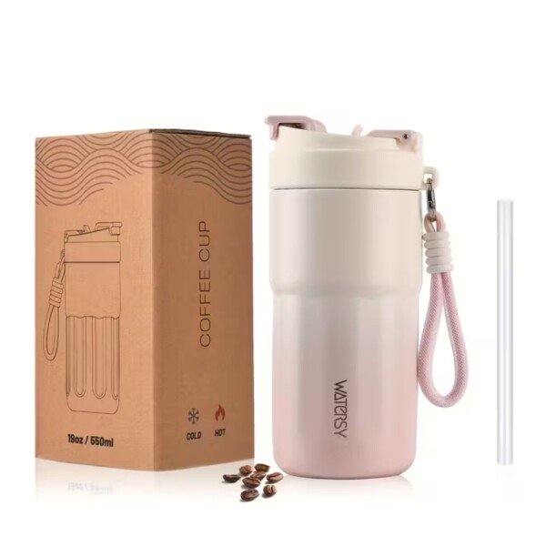 COPO DE CAFÉ 550ML-BRANCO COM ROSA