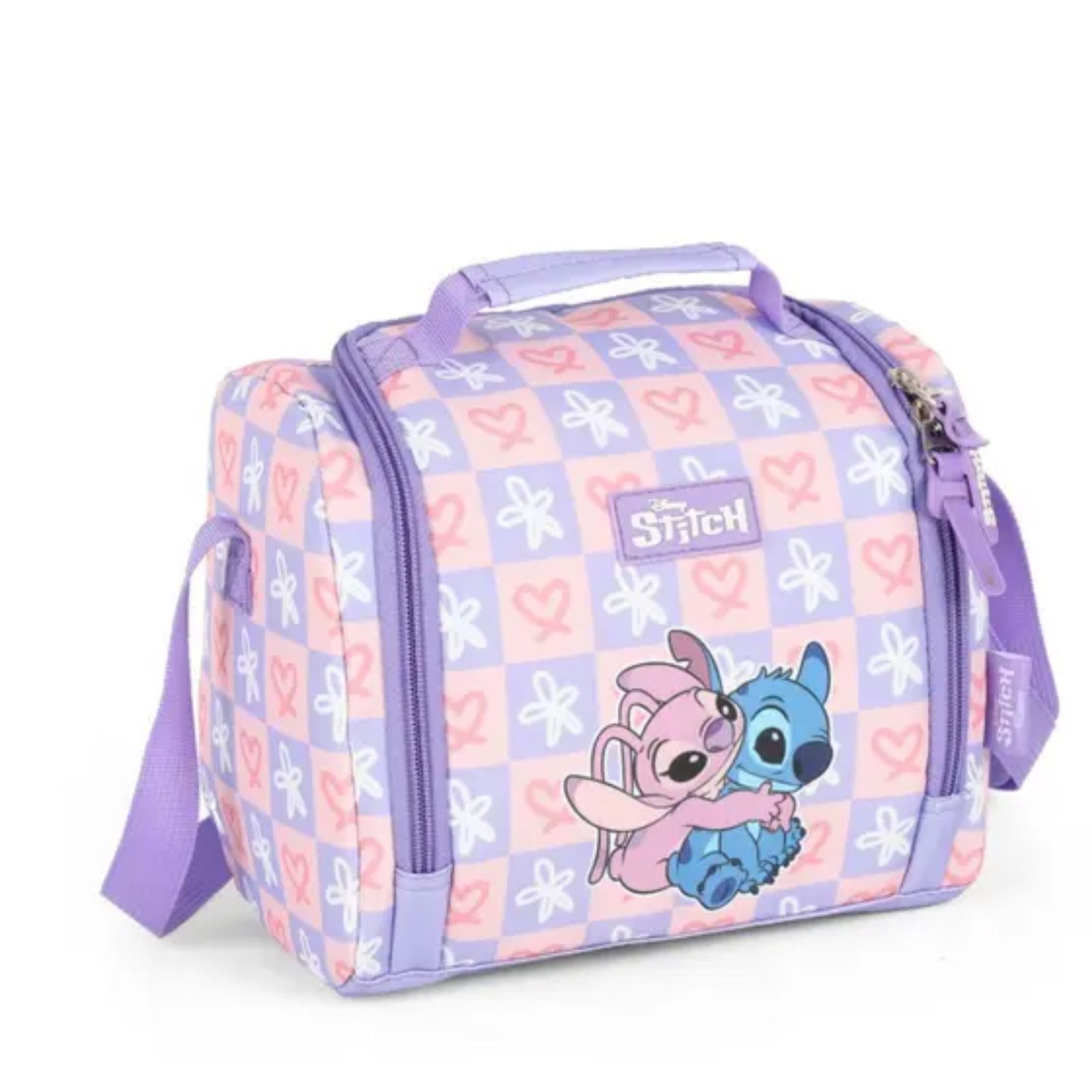 LANCHEIRA STITCH CASAL LILÁS COM ROSA - Imagem 4