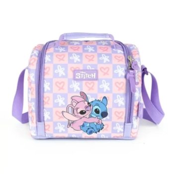 LANCHEIRA STITCH CASAL LILÁS COM ROSA
