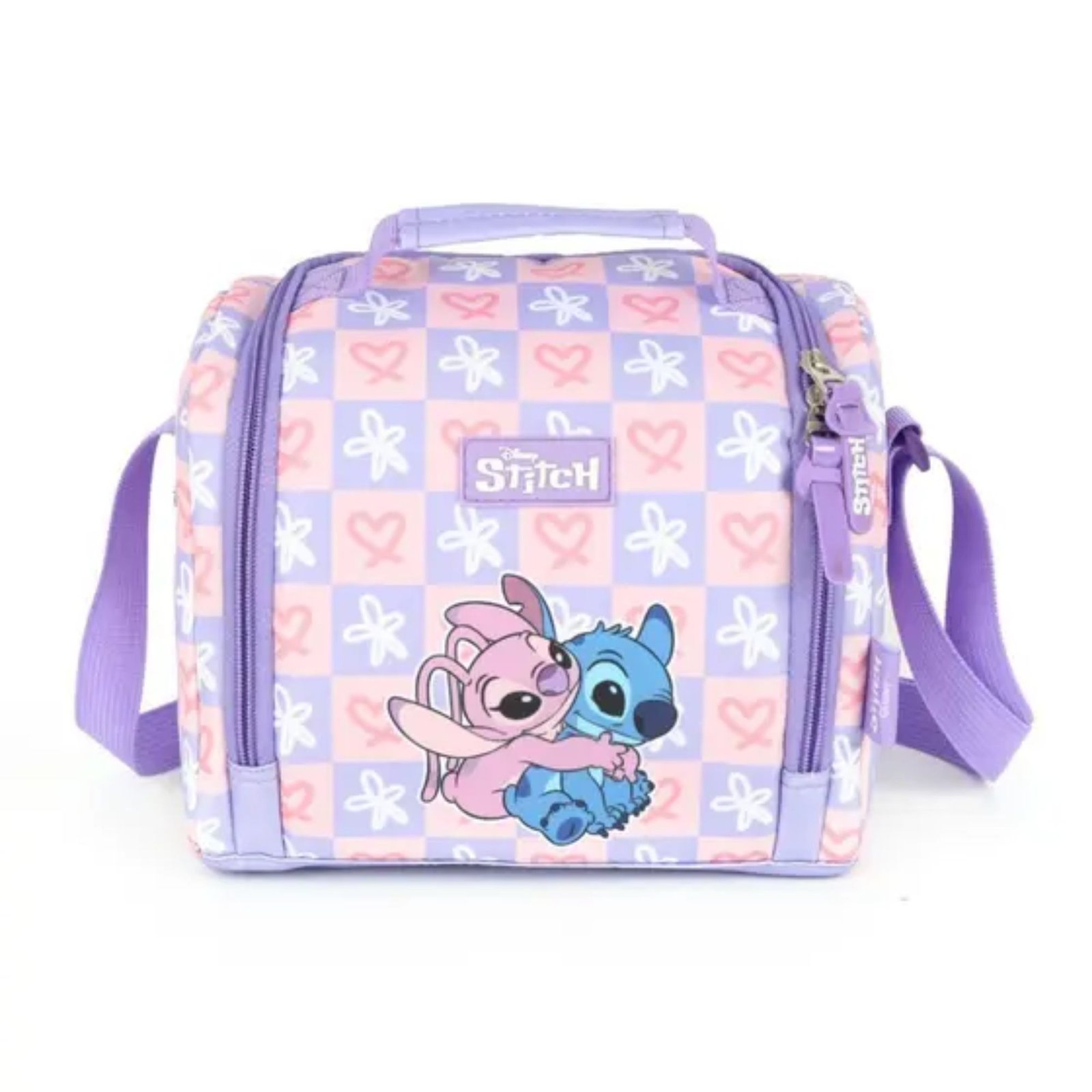 LANCHEIRA STITCH CASAL LILÁS COM ROSA