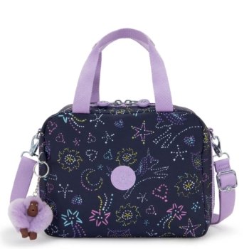 LANCHEIRA MIYO AZUL E PONTOS COLORIDOS