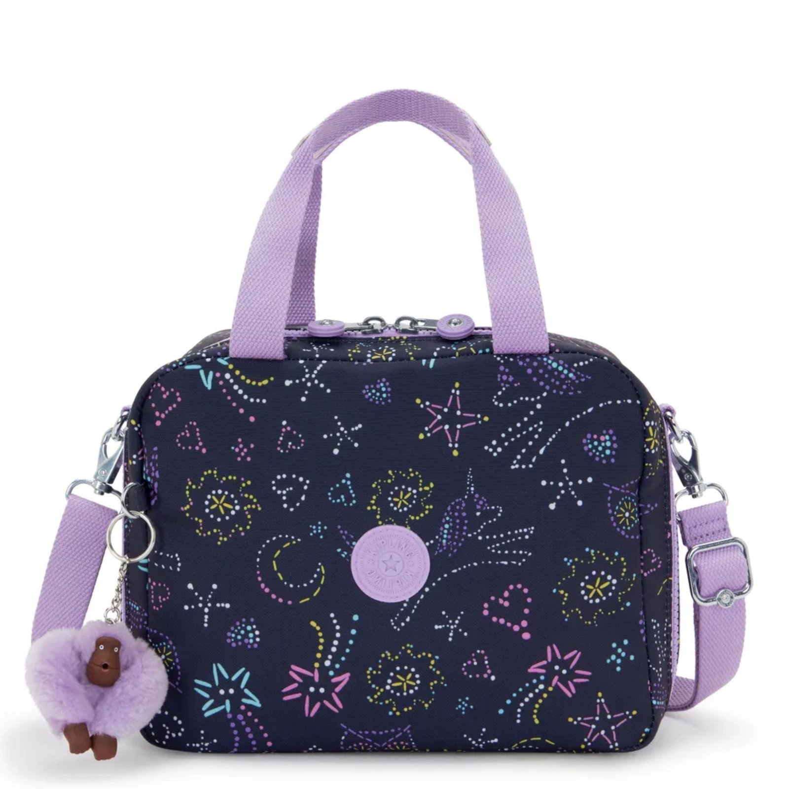 LANCHEIRA MIYO AZUL E PONTOS COLORIDOS