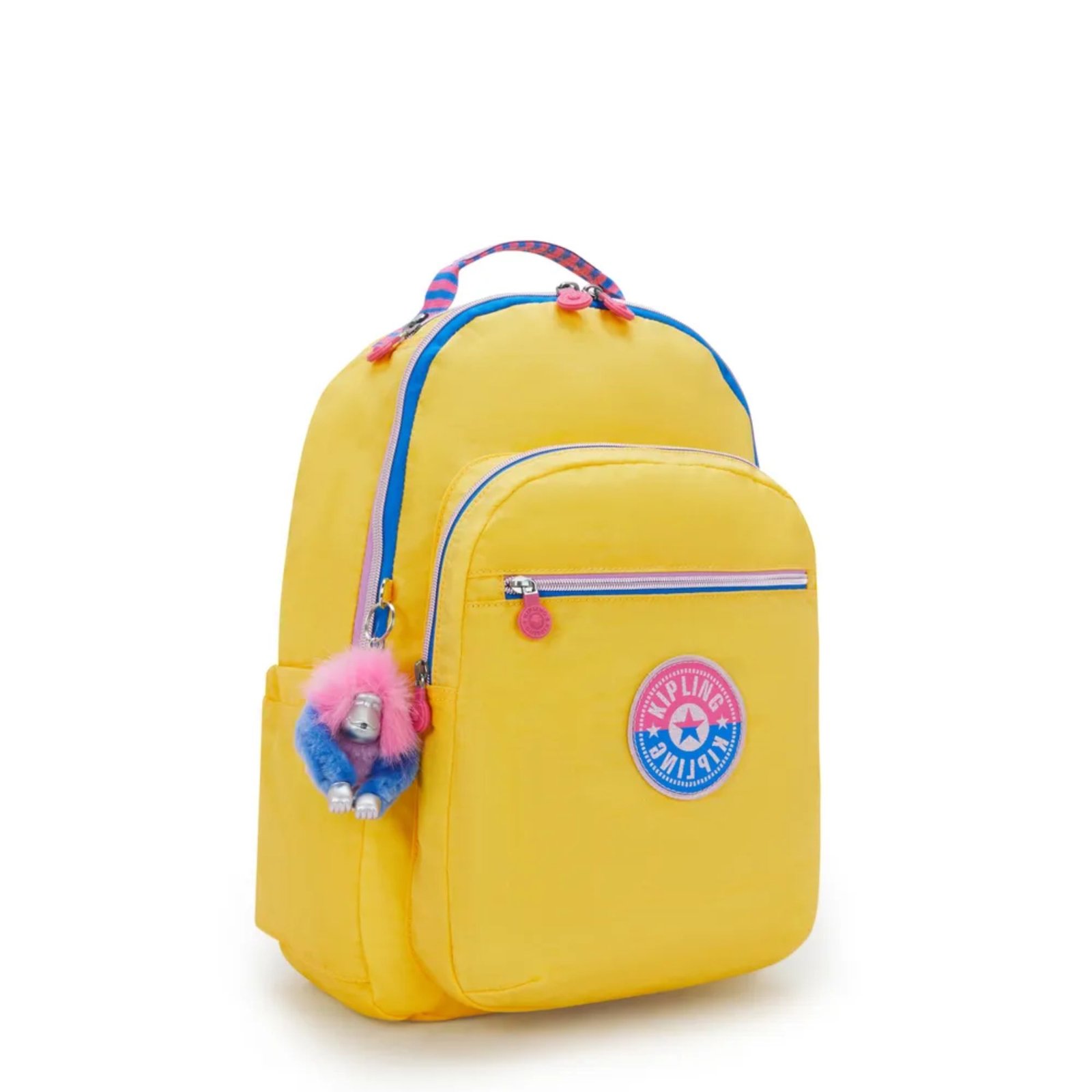 MOCHILA SEOUL AMARELA DETALHE AZUL/PINK - Imagem 5