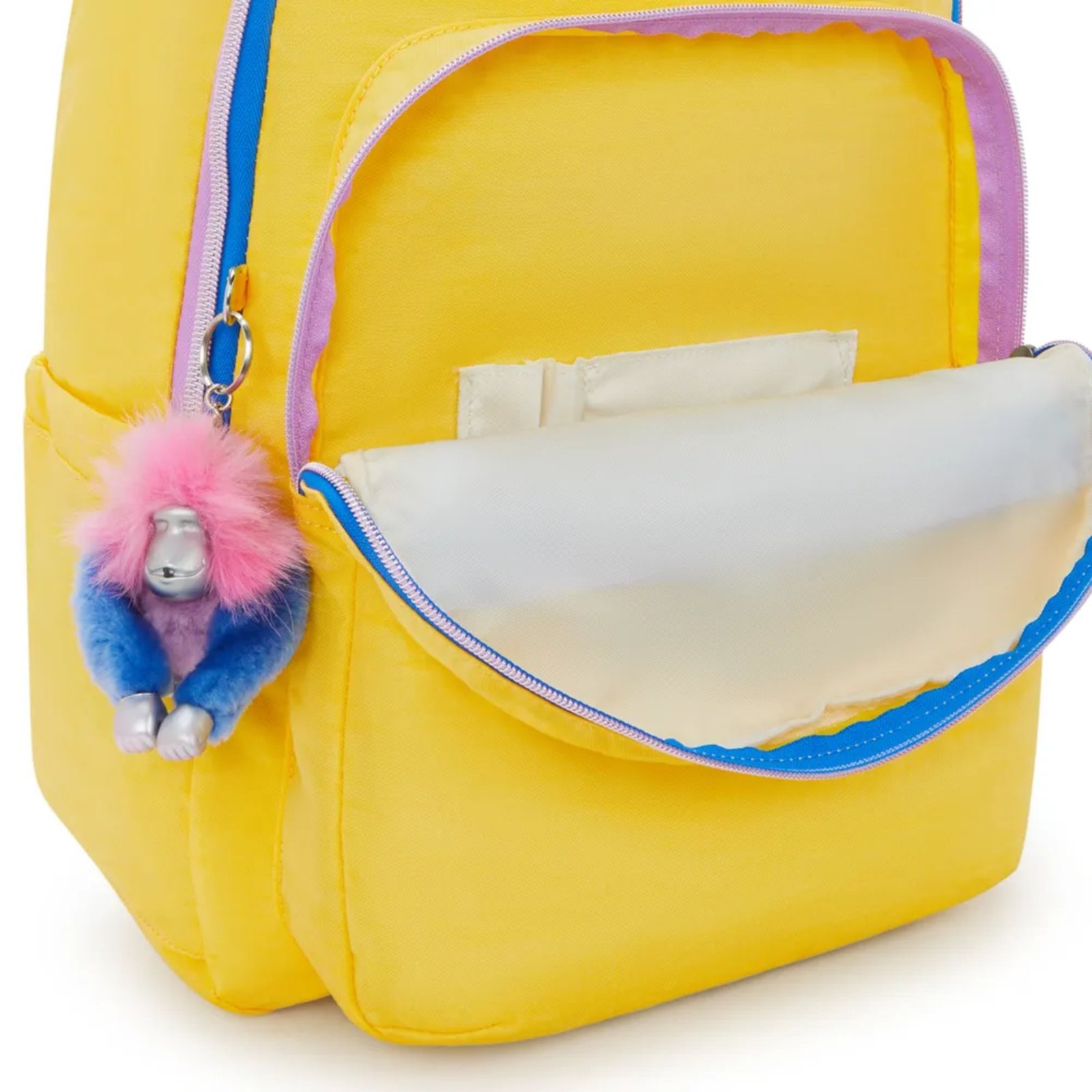 MOCHILA SEOUL AMARELA DETALHE AZUL/PINK - Imagem 4