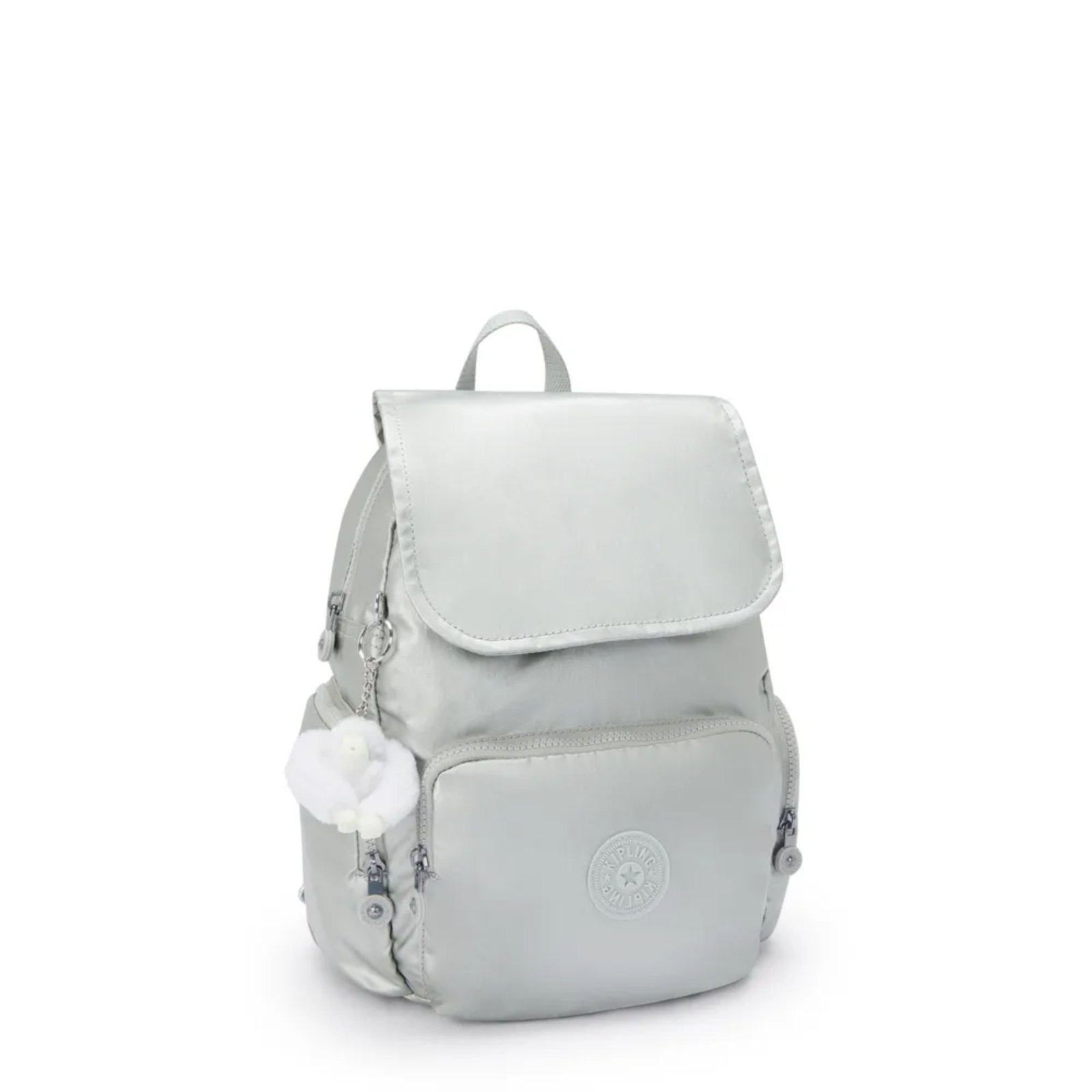 MOCHILA CITY ZIP PEQUENA PRATEADA - Imagem 4