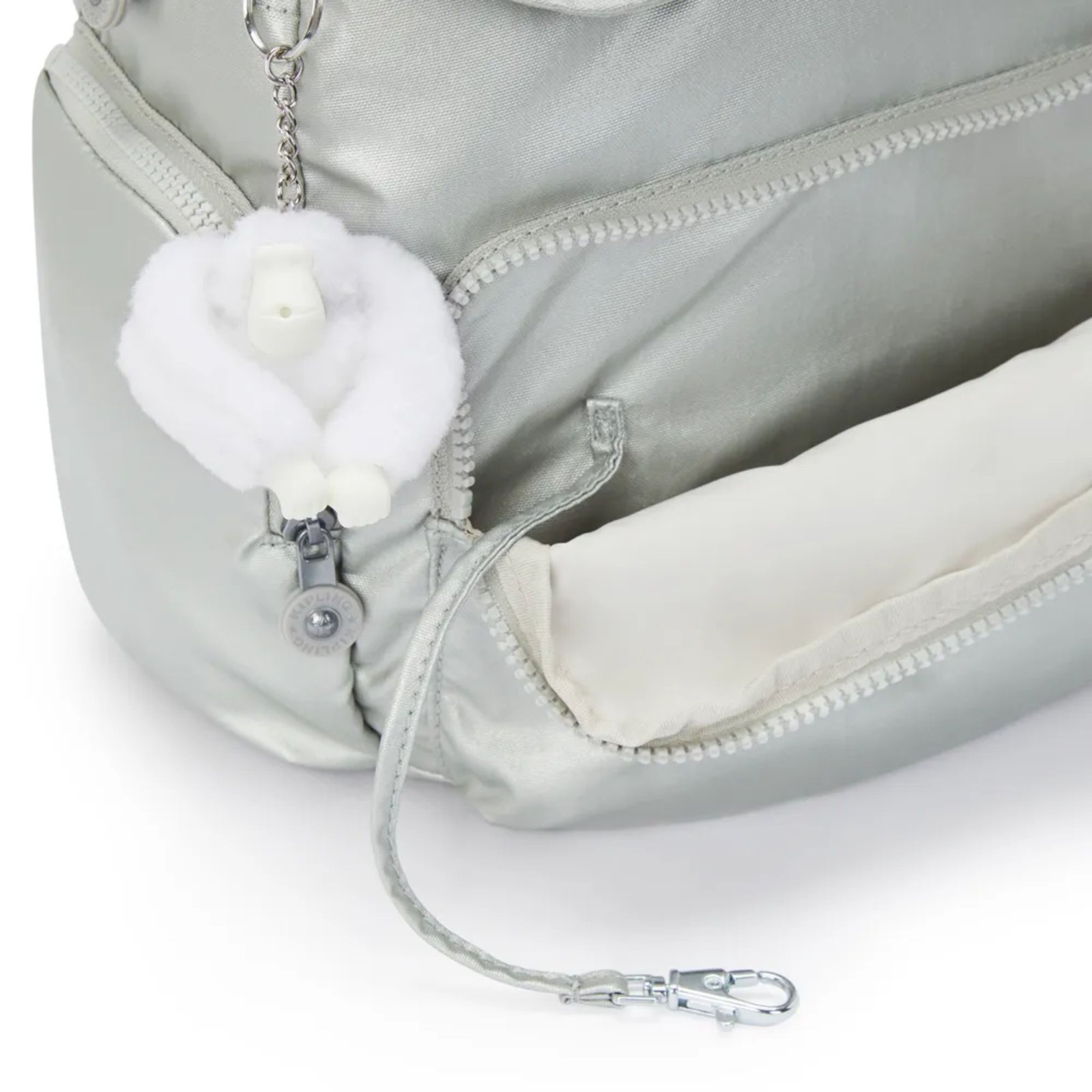 MOCHILA CITY ZIP PEQUENA PRATEADA - Imagem 7